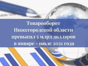 Товарооборот Нижегородской области вырос за 7 месяцев на 26,4% и превысил 5 млрд долларов