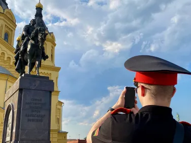 Воспитанники Минского суворовского военного училища посетили Стрелку